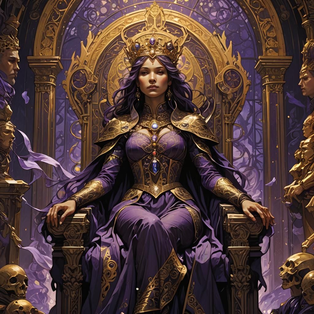 Regal Dark Fantasy Throne Room Art