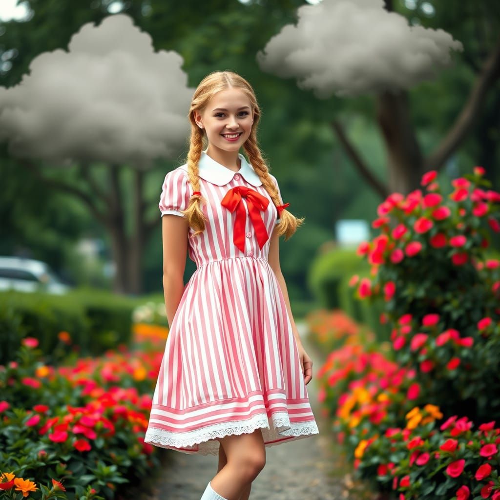 Ethereal Beauty in a Whimsical Park Setting