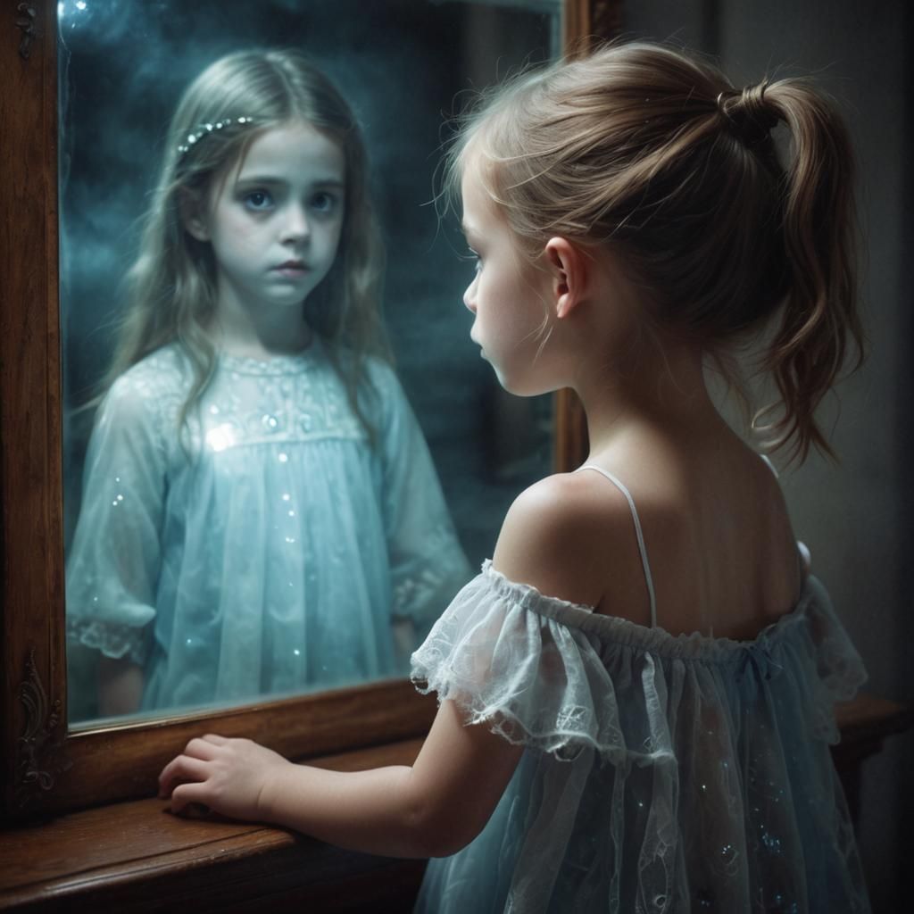 Ethereal Reflection: A Magical Realism Portrait
