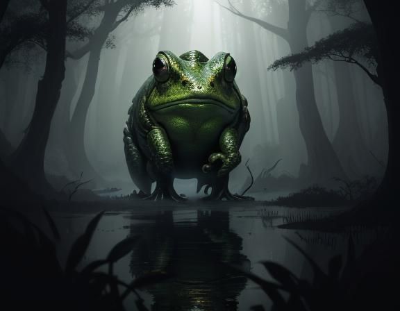 Gruesome Bullywug Emerges from Murky Swamp