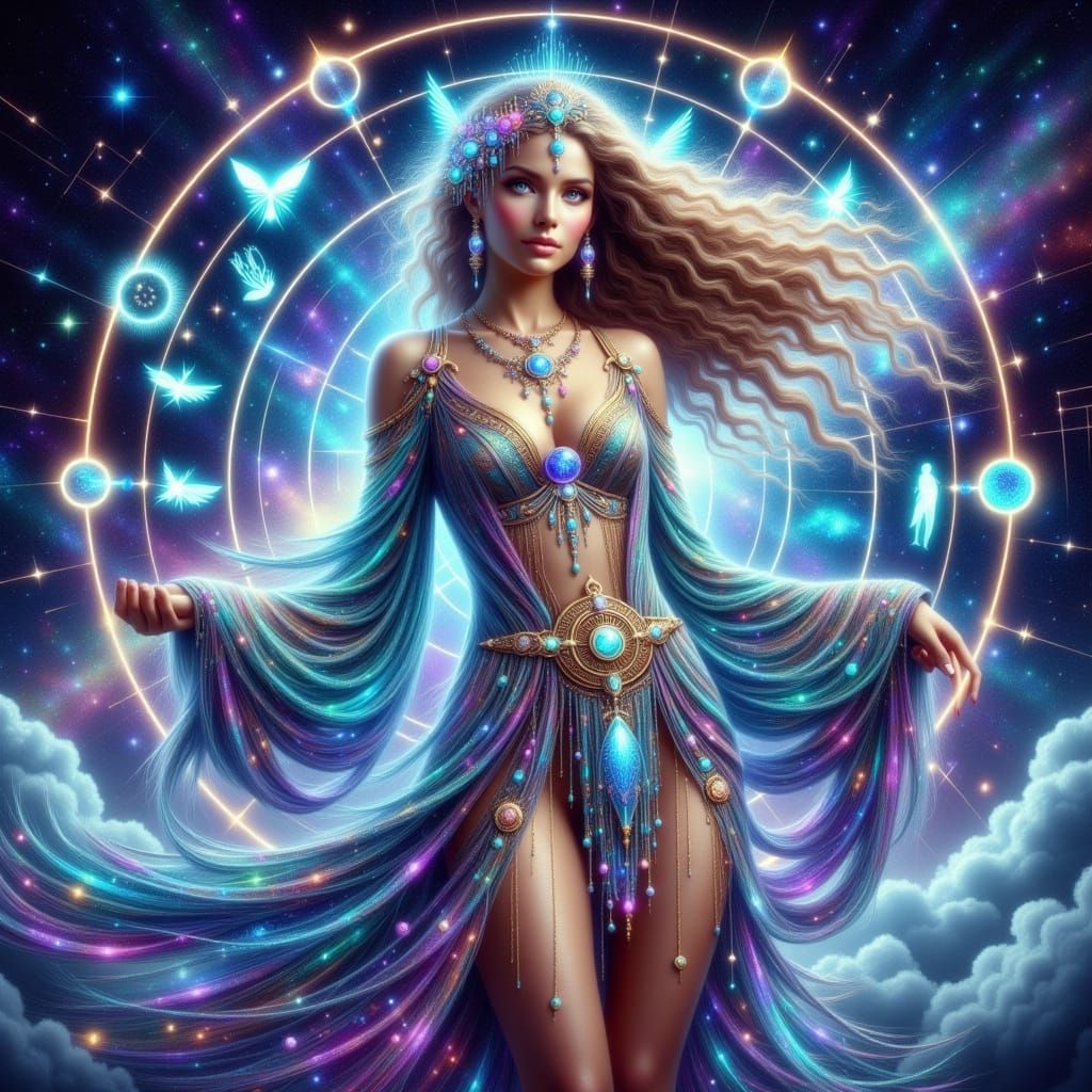 Mystical Zodiac Queen in Impasto Fantasy Art