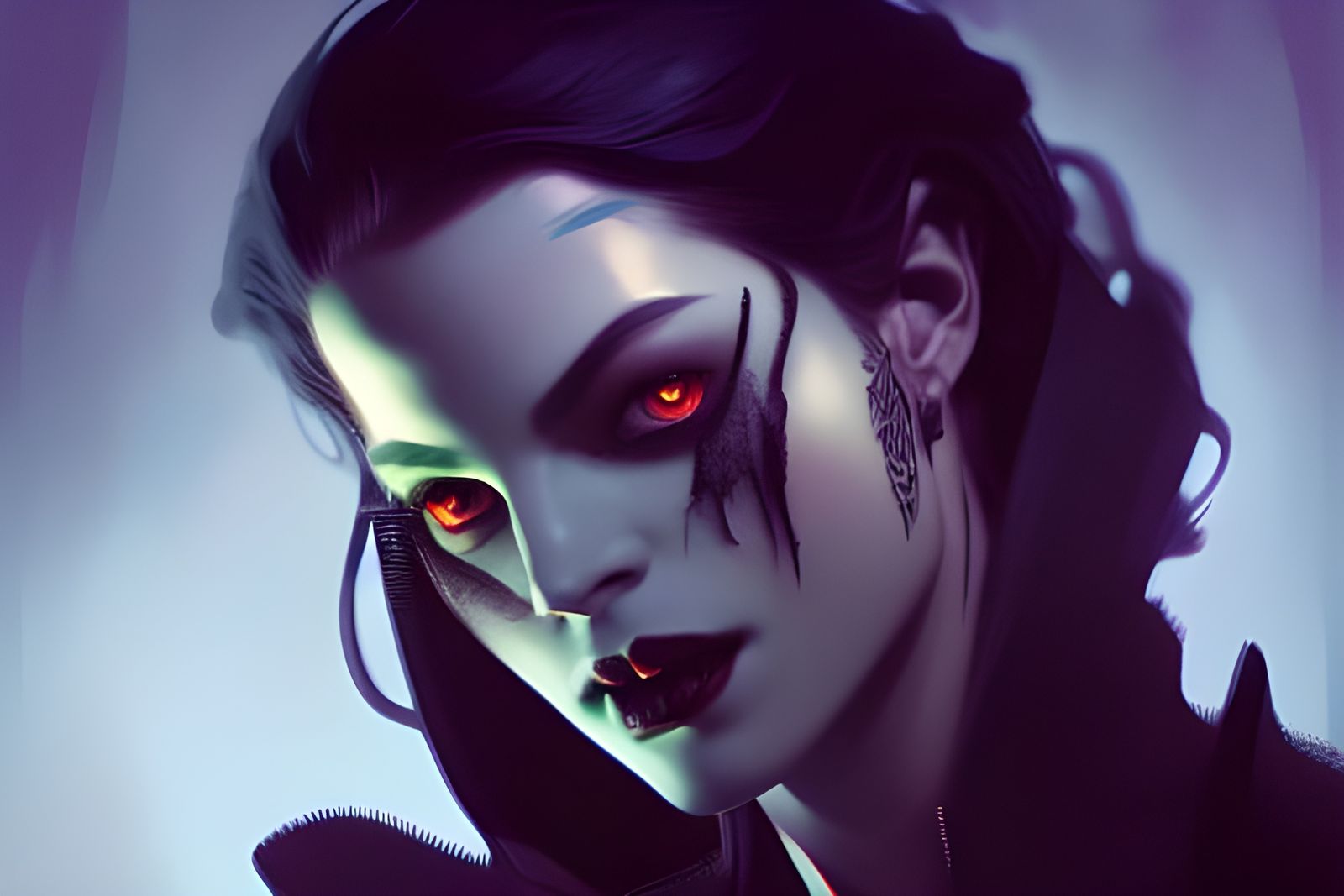 Lasombra Vampire Portrait in Hyperdetailed Art Style