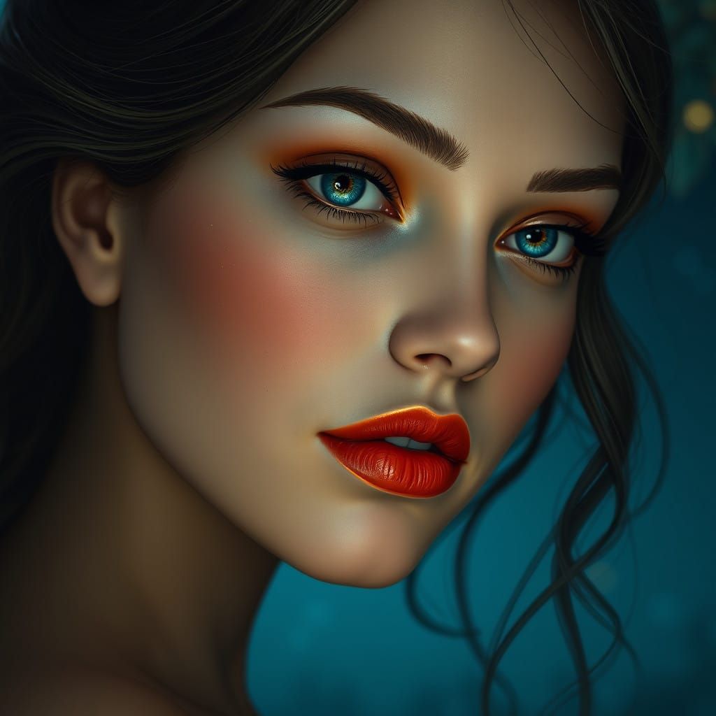 Ethereal Woman Portrait with Longing and Nostalgia