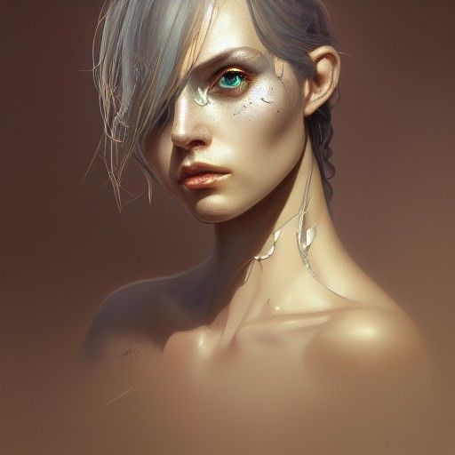 Insectoid Woman Portrait in Hyperdetailed Style