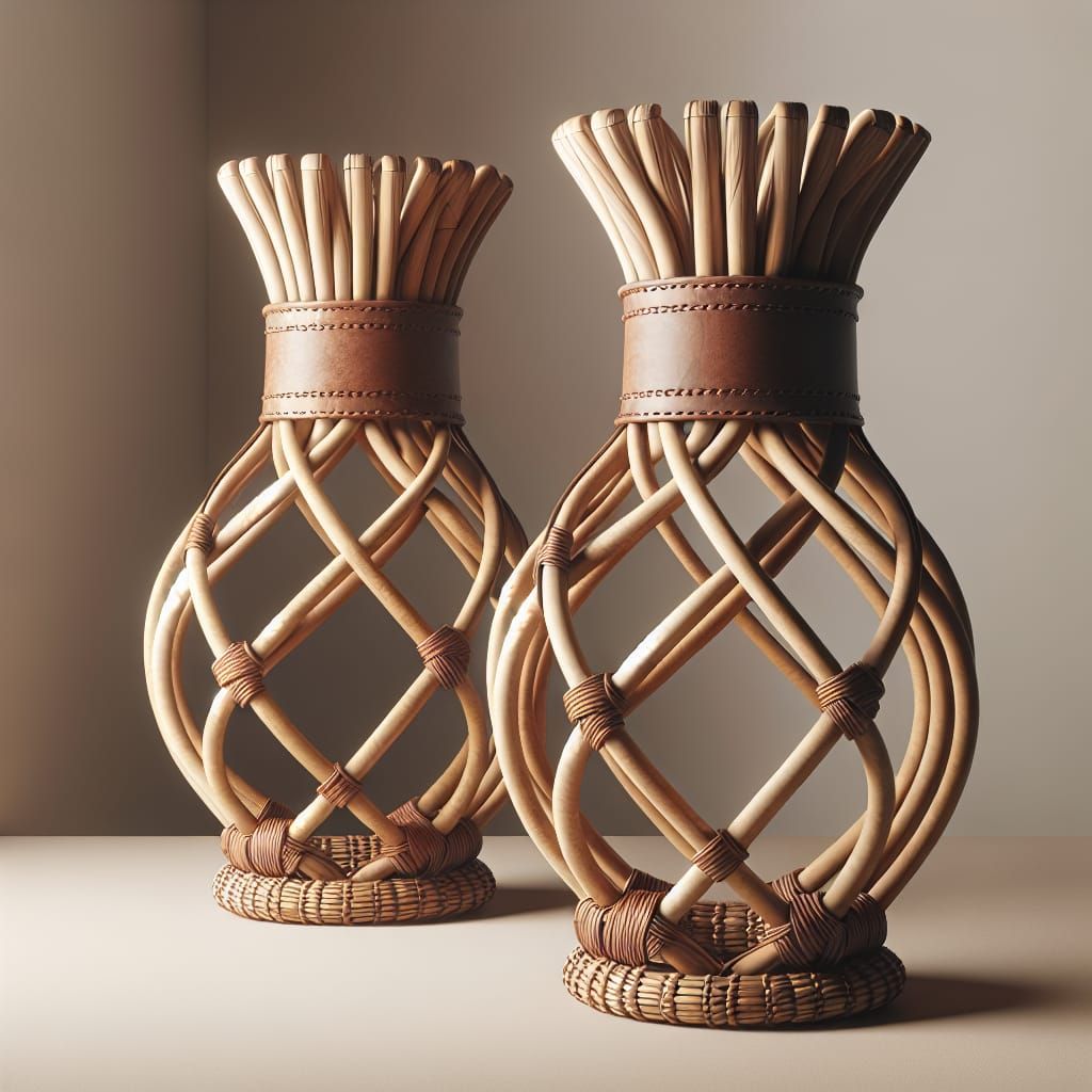 Rustic Vase Holders with Leather Bindings