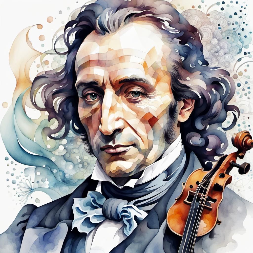 Aesthetic Watercolour Portrait of a Composer