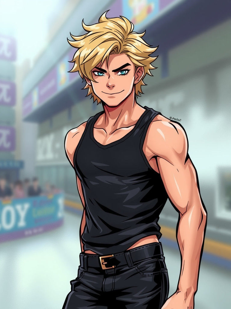 Teenage Heartthrob in Graphic Novel Style