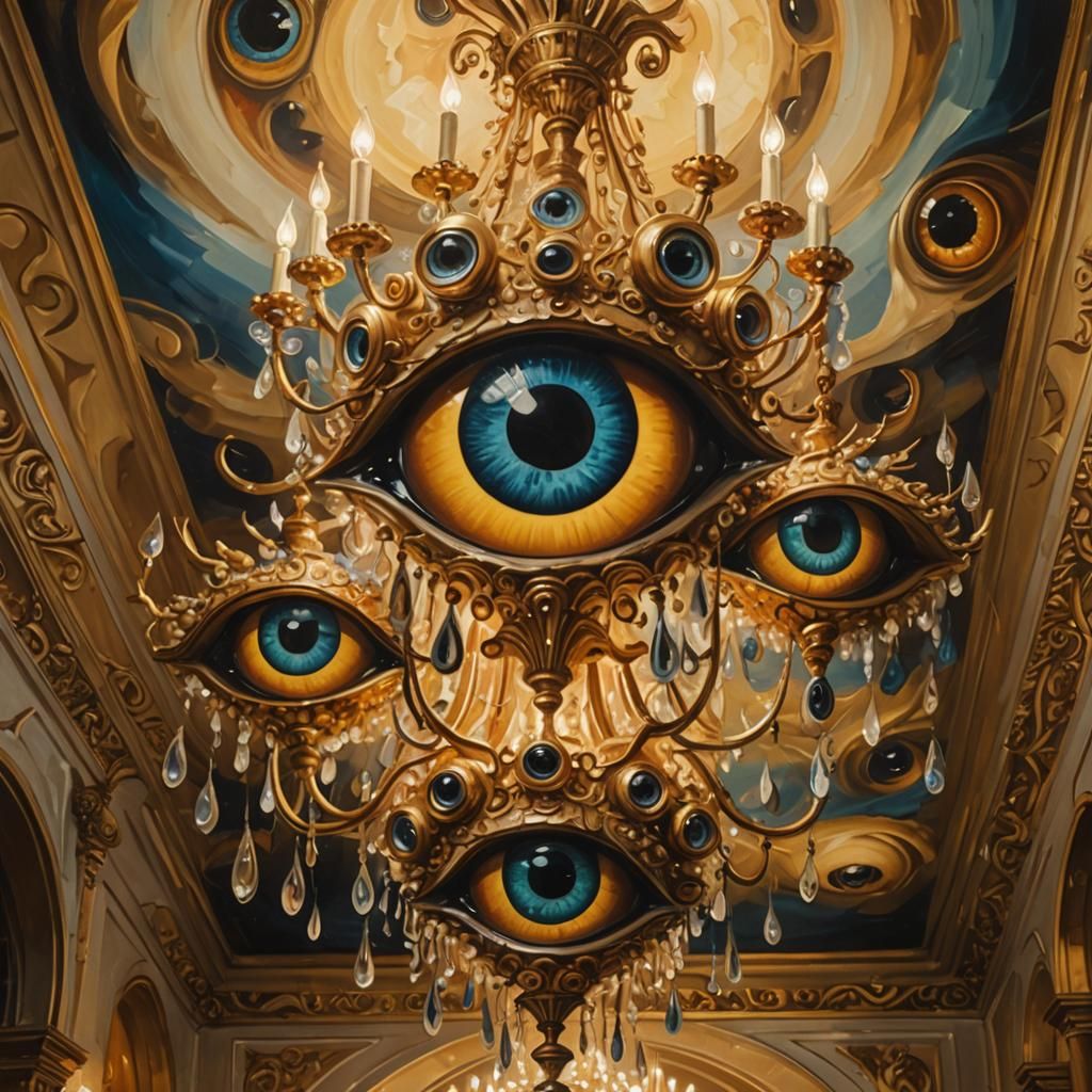 Surreal Eye Chandelier in Grand Ballroom