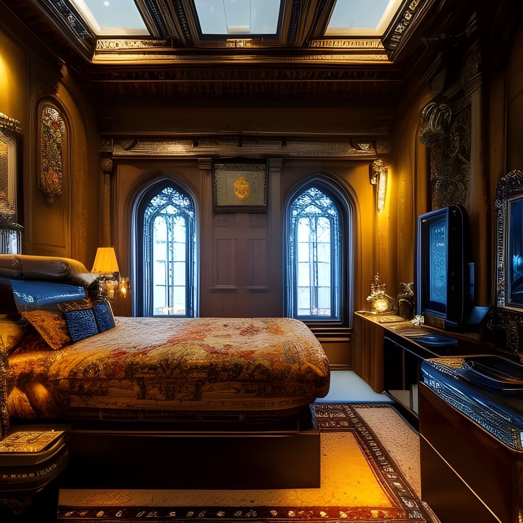 Diesel-Punk Living Chambers in Gothic Fantasy Style