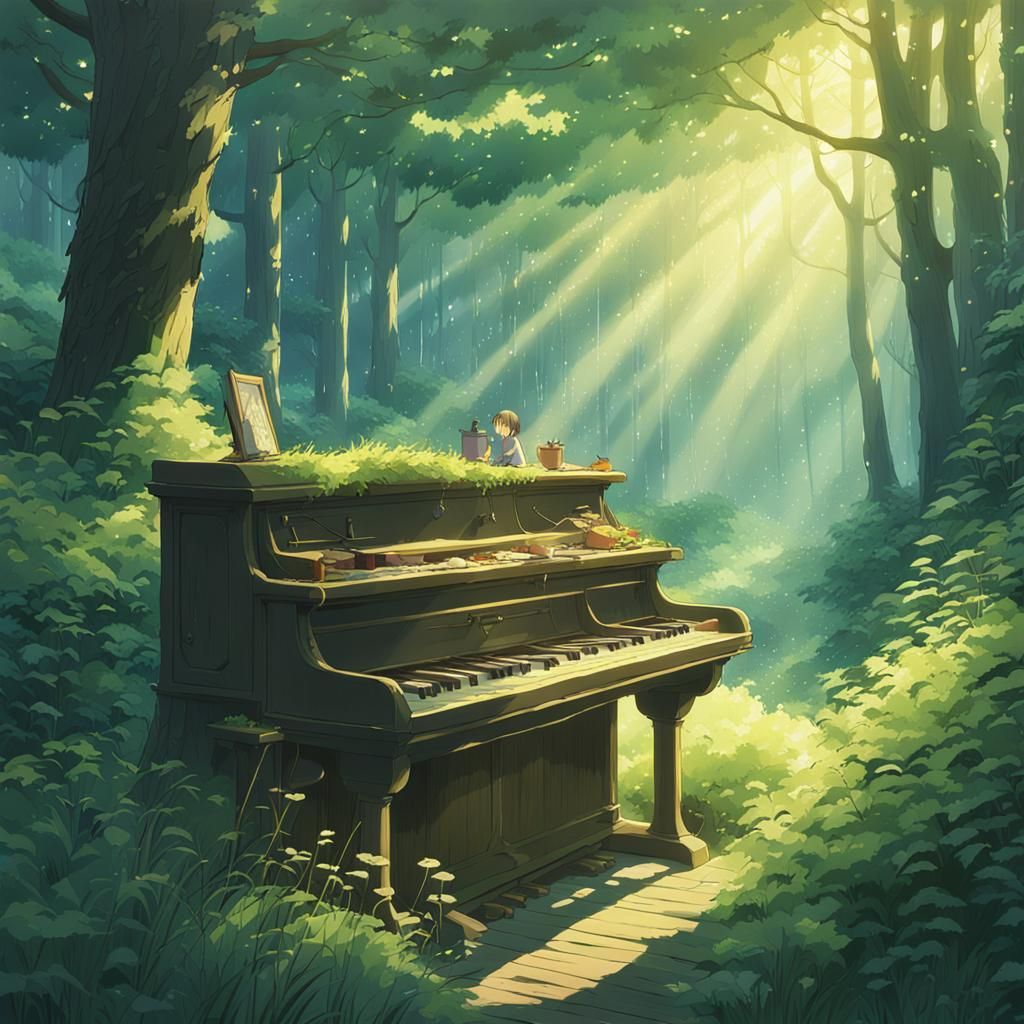 Anime Witch in Wildwood, Ghibli-Inspired Key Visual