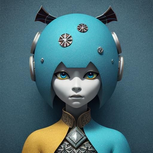 Psychedelic Cockatoo-Dodecahedron in Surreal 3D Style