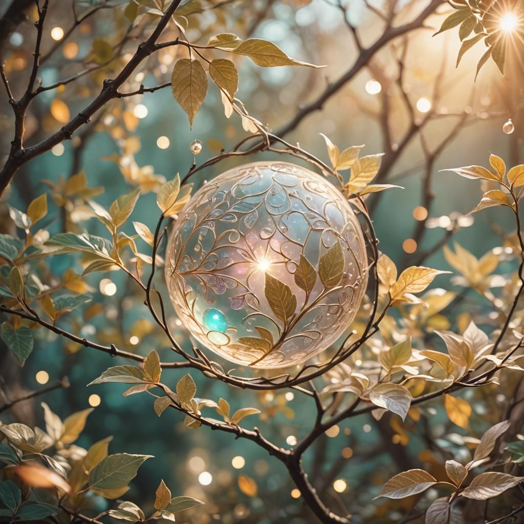 Glowing Magic Orb in Whimsical Fantasy Illustration