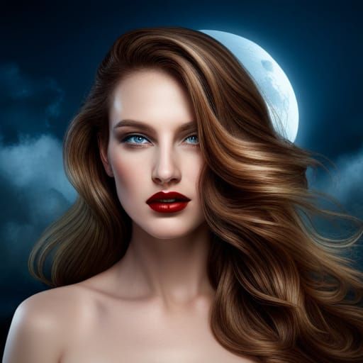 Beautiful woman with blue eyes