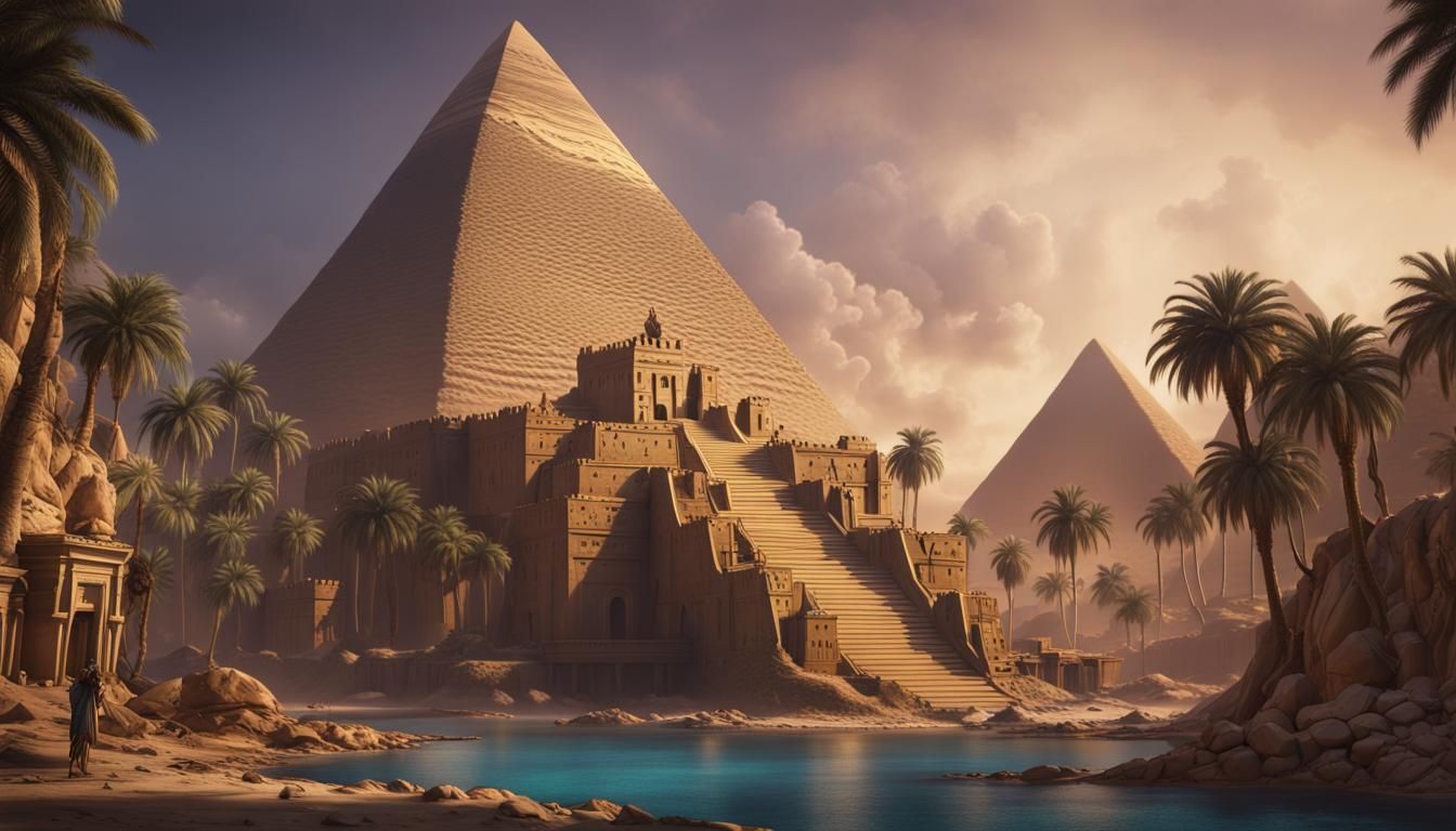 Egyptian God Khonshu: Detailed Matte Painting