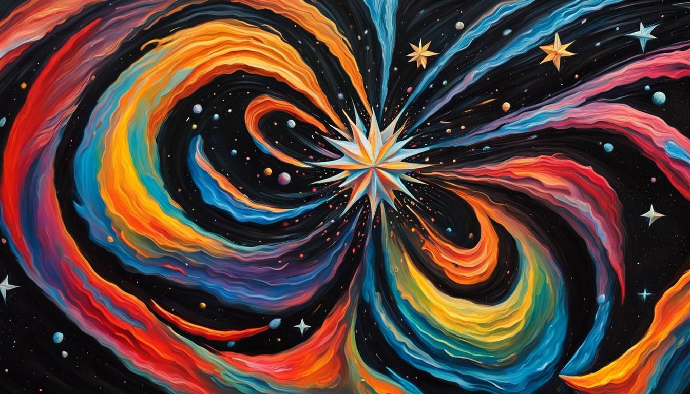 Vivid Impasto Binary Star Cluster in Motion