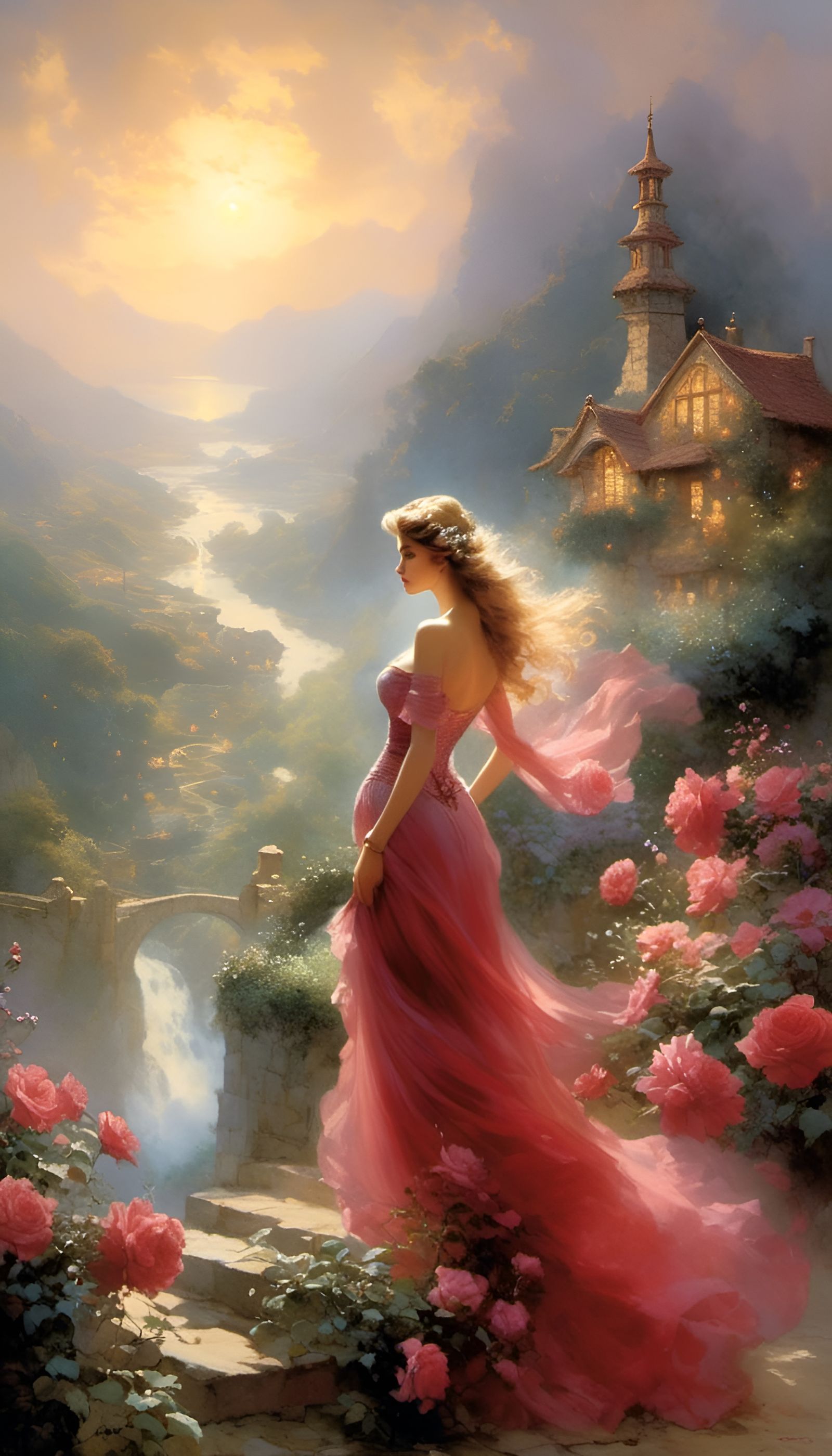 The beautiful morning rose