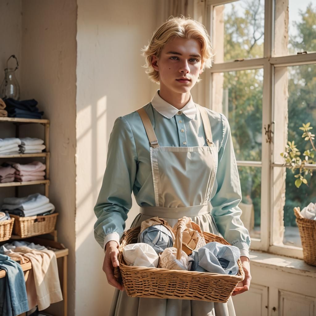 Boy in Maid Dress: Editorial Fashion Photography