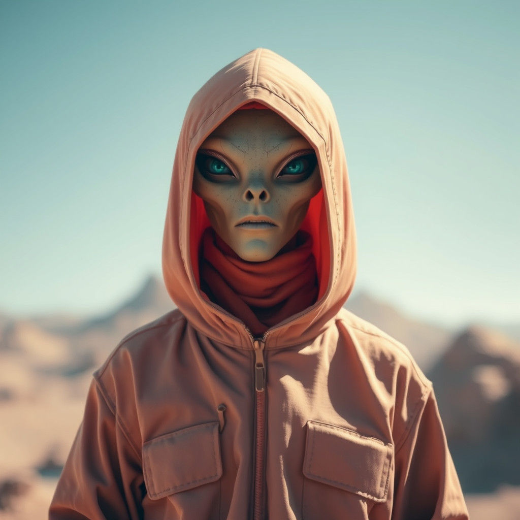 Person in Alien-Inspired Clothing