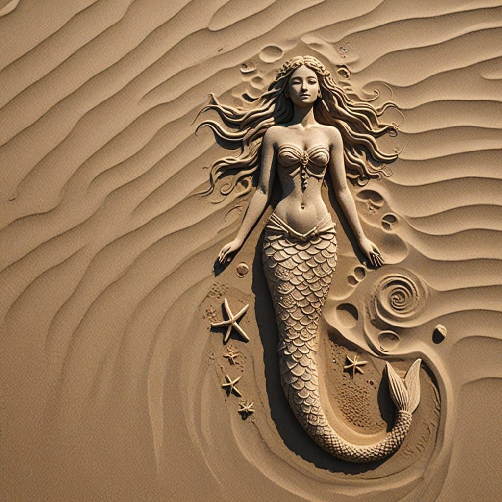 Sand mermaid beach