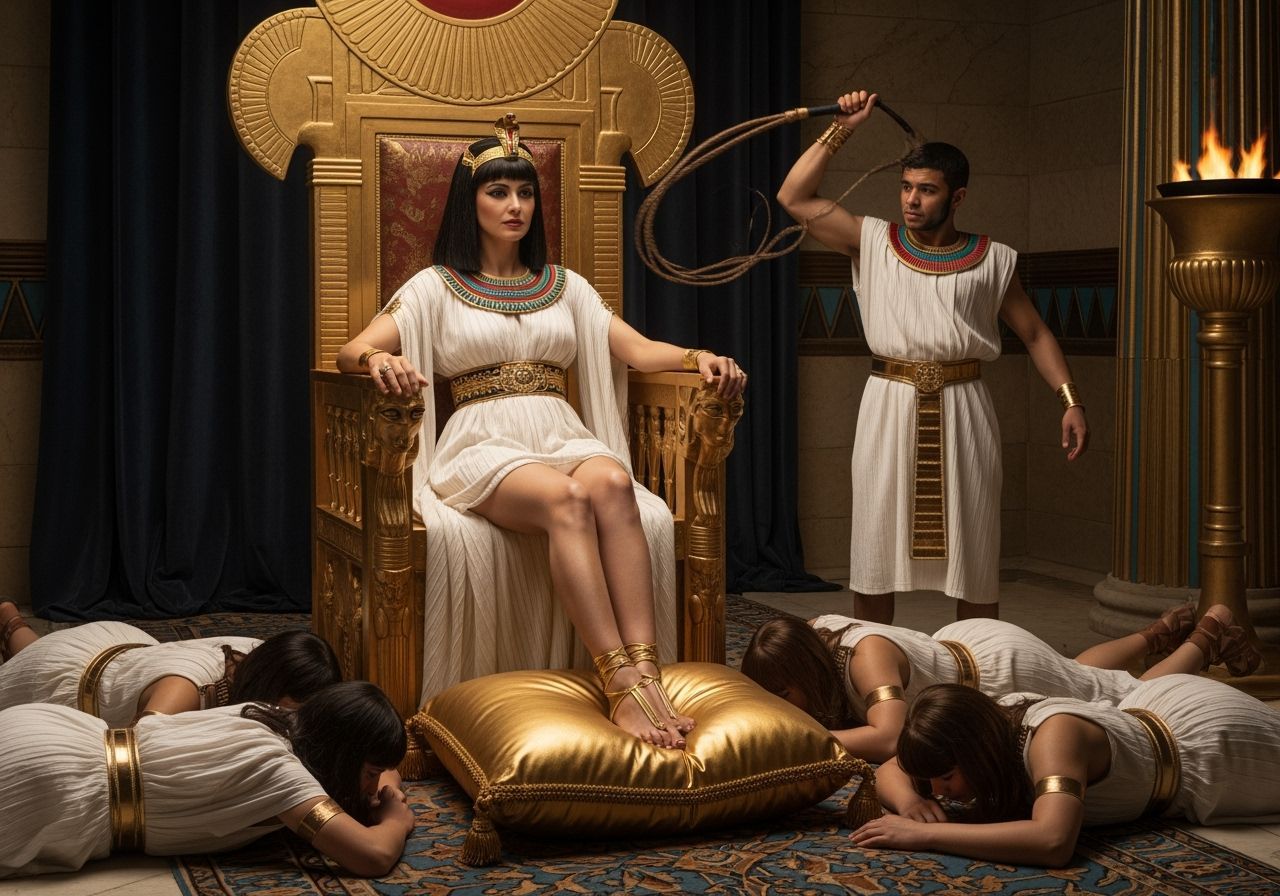 Egyptian Queen on Isis Throne in Royal Palace