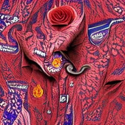 Devil Offers Flower of Passion in Paisley Shirt