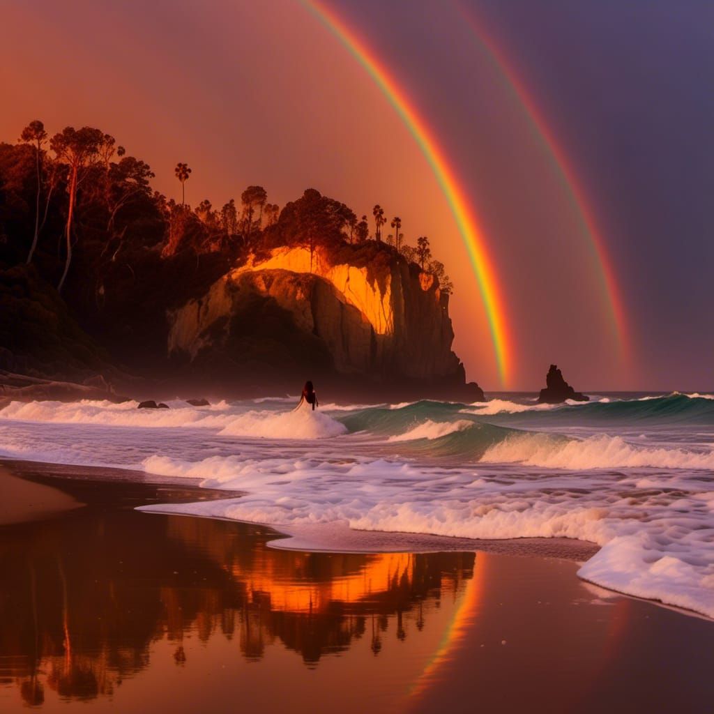Silhouette Rainbow Beach Dreamscape