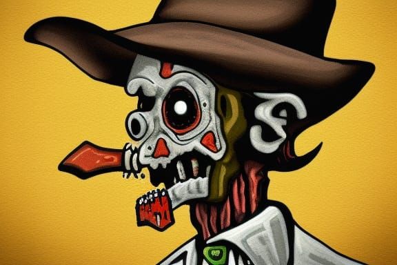 Cowboy Zombie Roams the Undead West