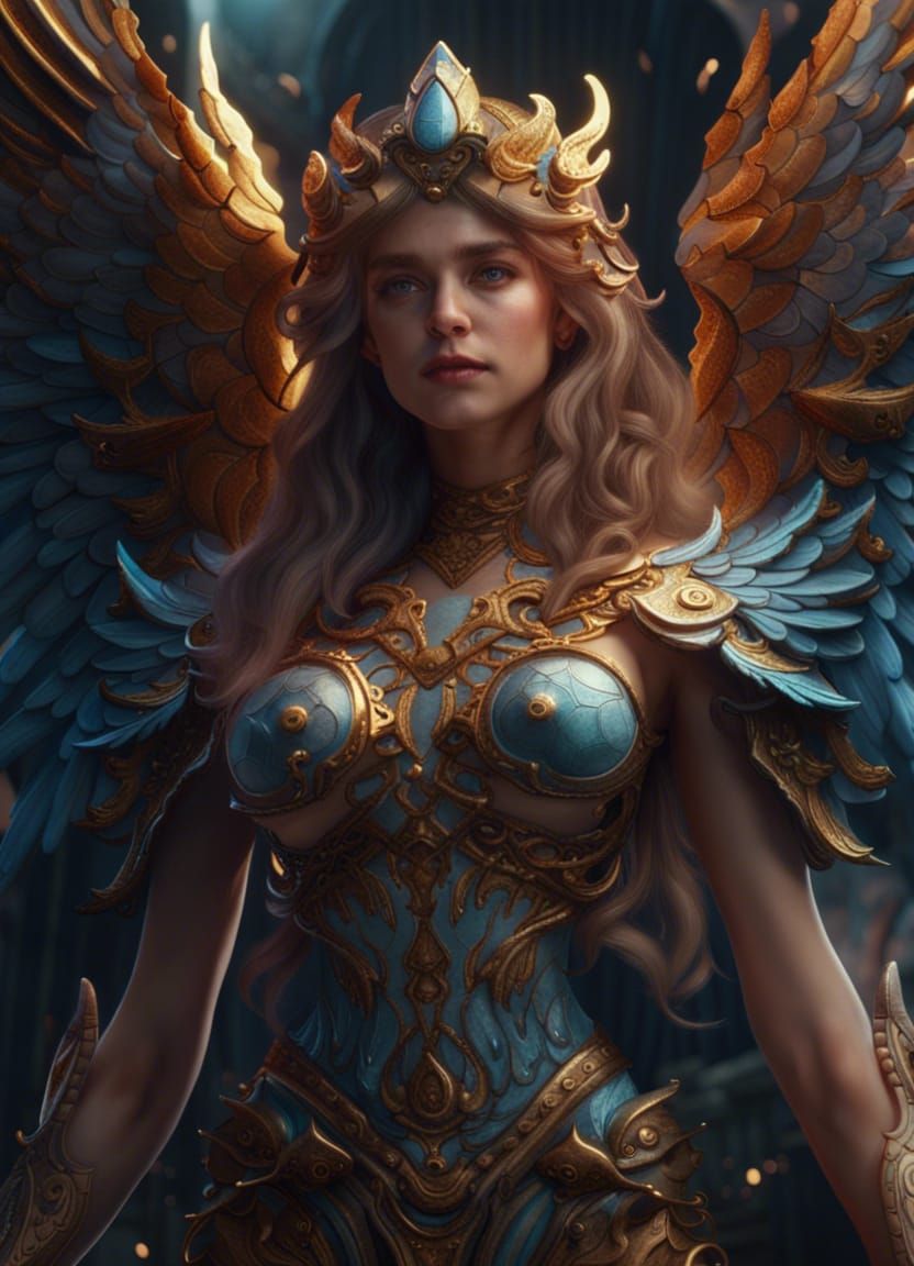 Angel Goddess in Detailed Fantasy Art