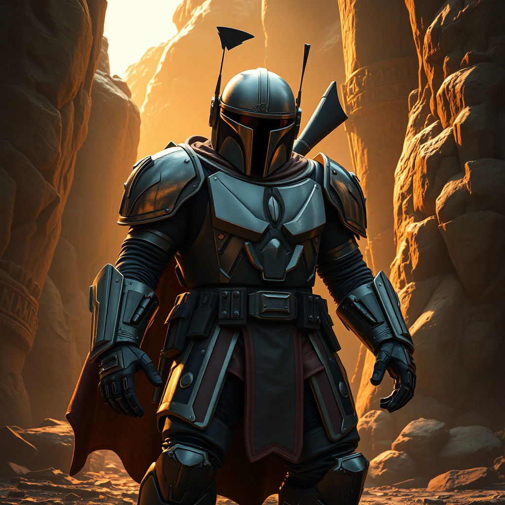 Heroic Mecha Goofy in Mandalorian Armor