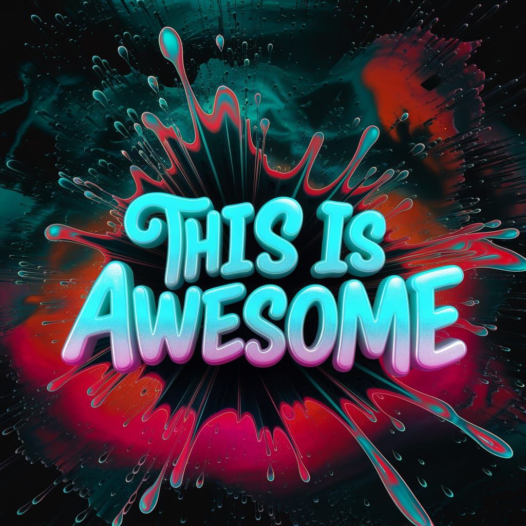 In a vibrant 3D render, the words "THIS IS AWESOME" appear i...