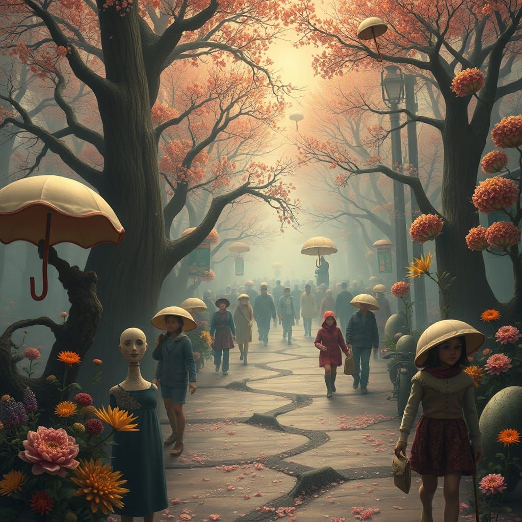 Surreal Whimsical Annual Allergen March: Digital Painting