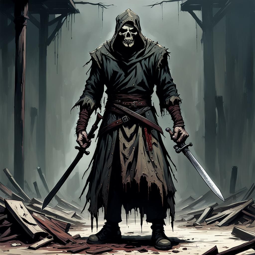 Sinister Executioner in Tattered Clothes