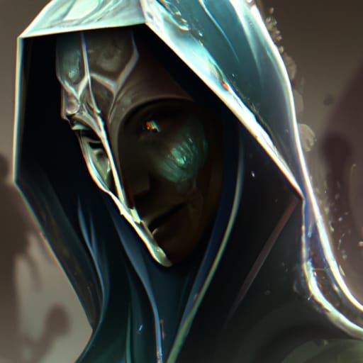 Hooded Alien Creature Portrait in Hyperdetailed Style