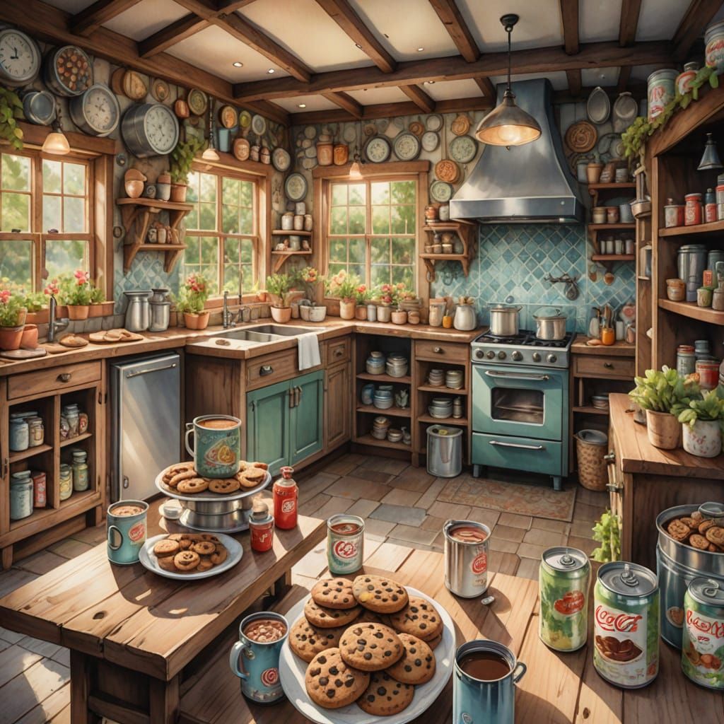Whimsical Fantasy Kitchen in Enchanted Forest Cottage
