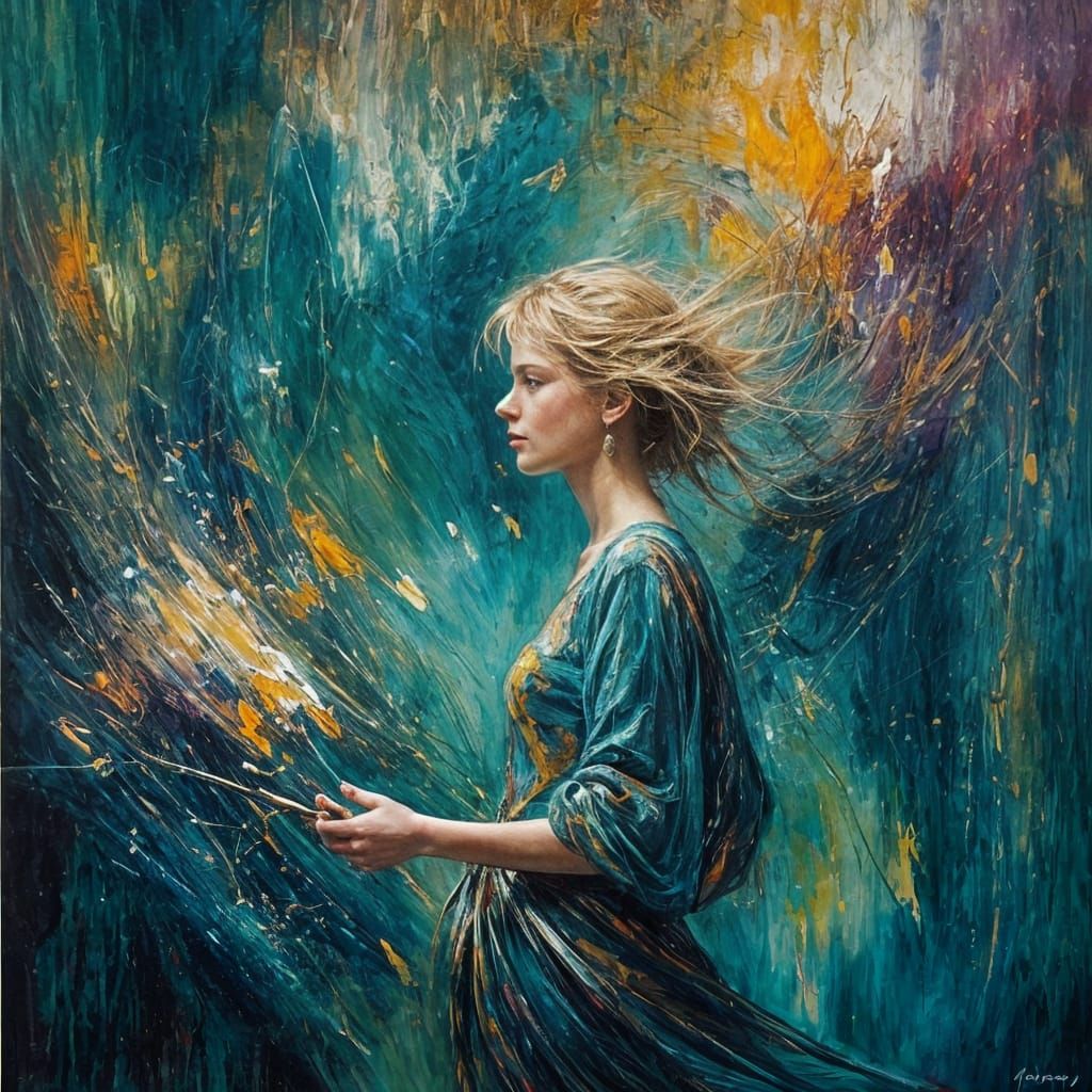 Contemporary Mixed Media Wall Art with Abstract Elements