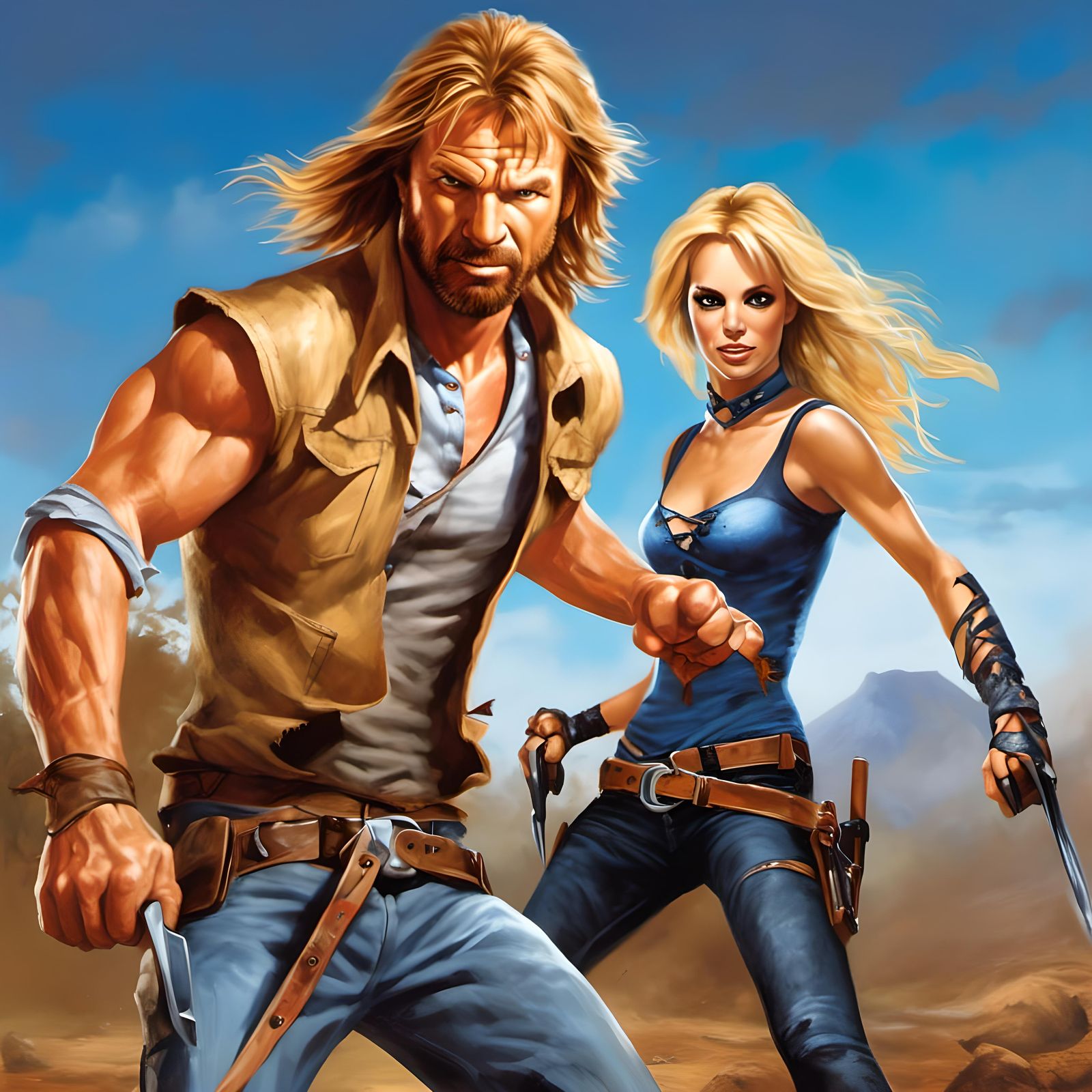 Britney Spears vs Chuck Norris Mud Fight