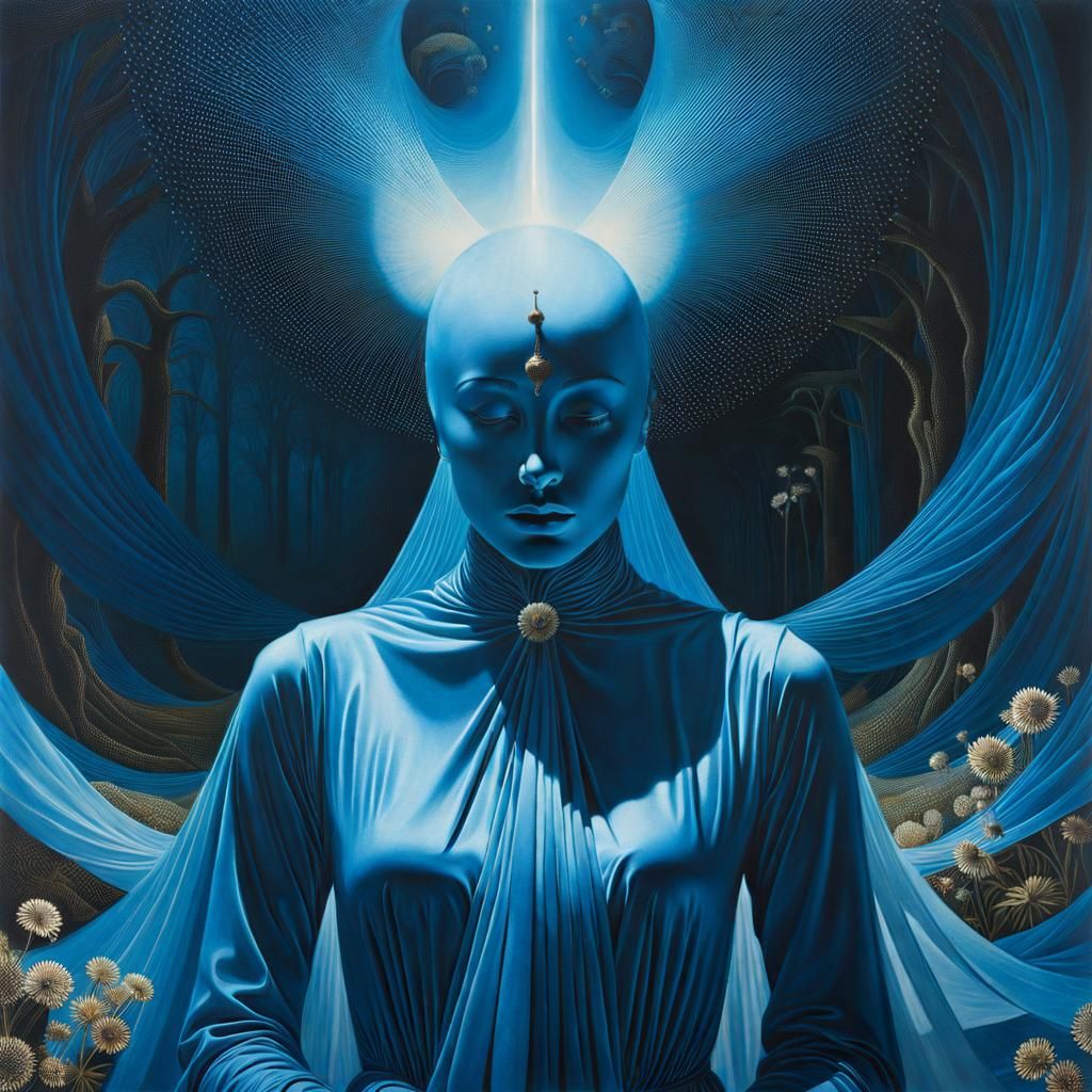 Surreal Blue Embrace in Arrivabene Style