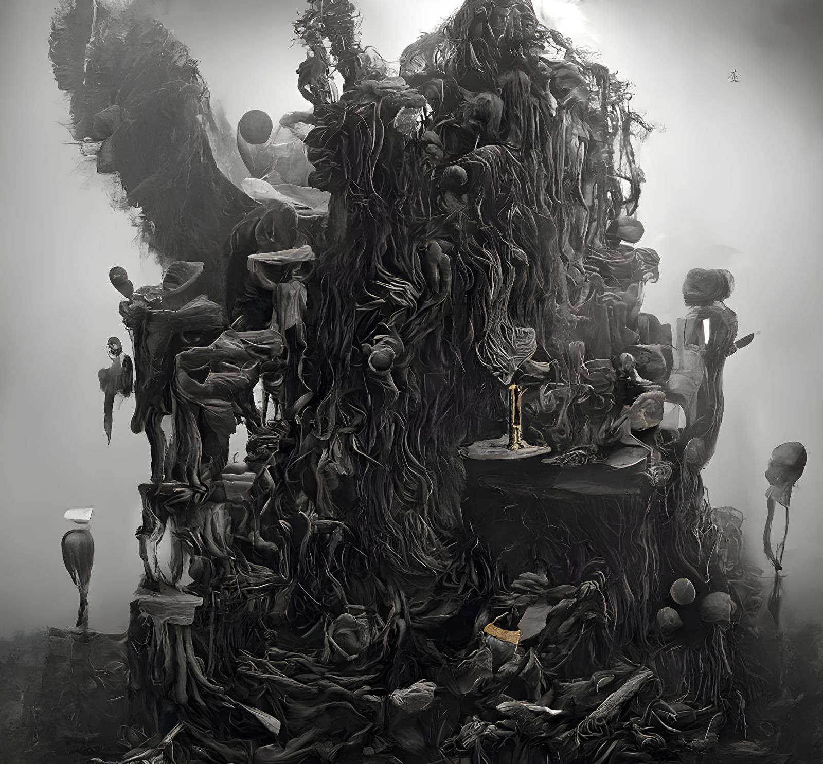 Surreal Dionysian Cult Ritual in Palette Knife Impasto