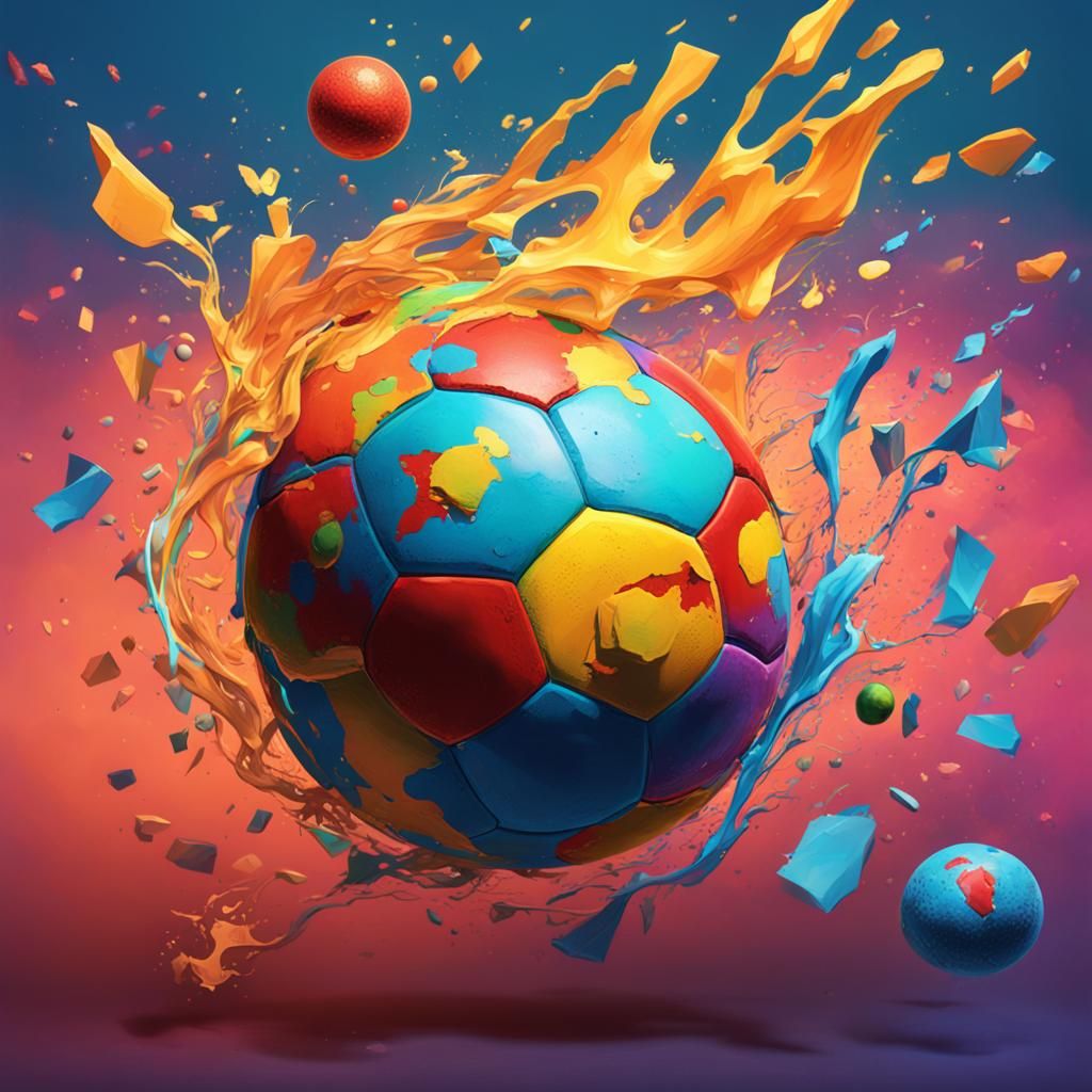 Hyperrealistic Memory Ball in Splash Art Style