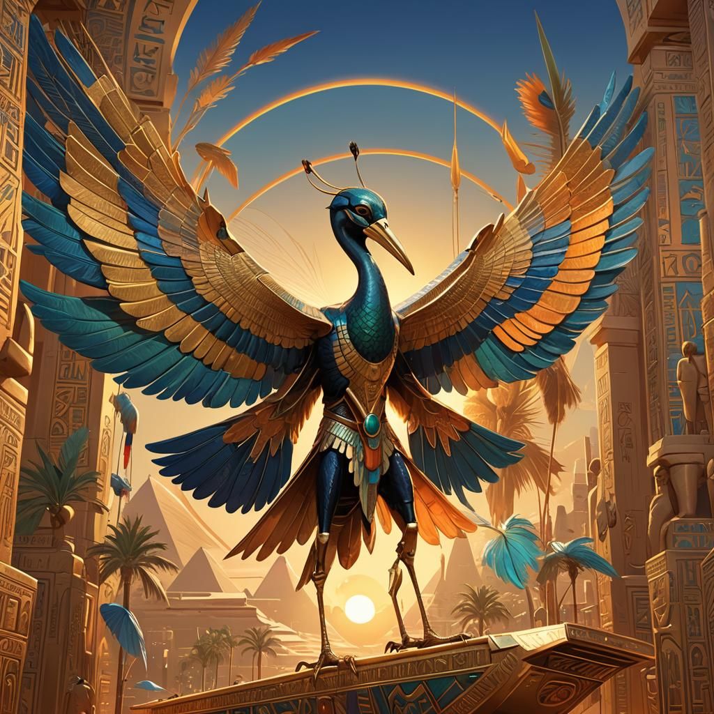 Thoth Lands on Ra: Egyptian Concept Art