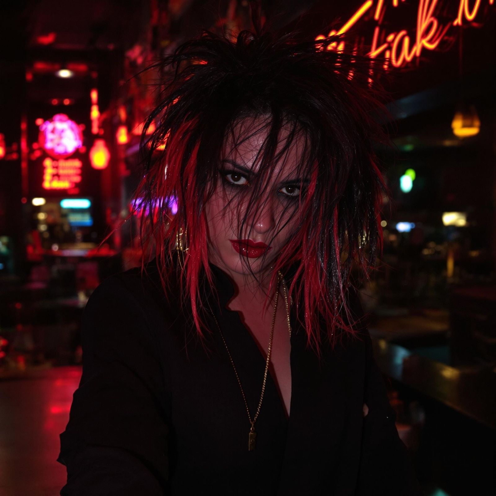 Cyberpunk Bar Portrait of a Mysterious Man