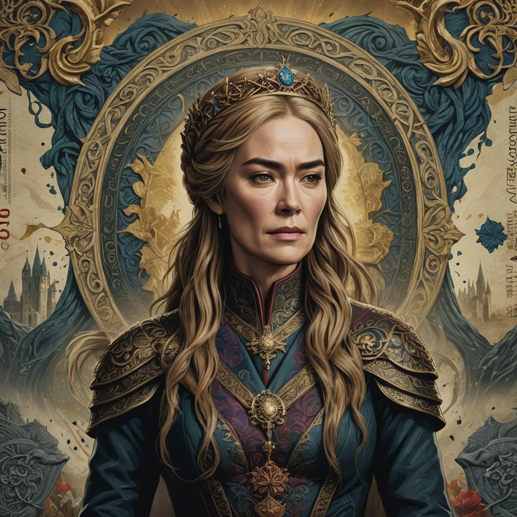 Cersei Lannister Art Banknote in Detailed Matte Painting