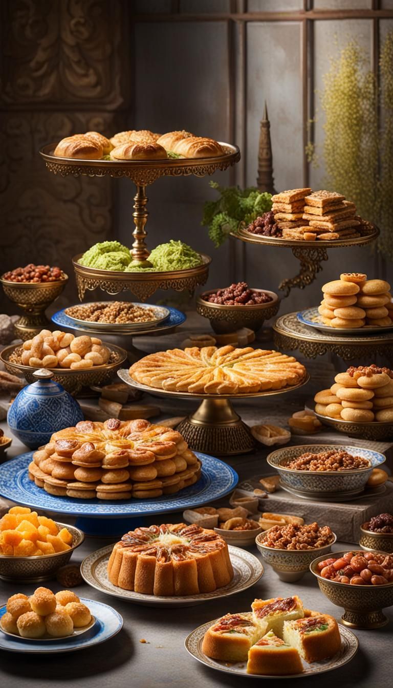 Family Prepares Eid al-Fitr Feast: Hyperrealistic Art