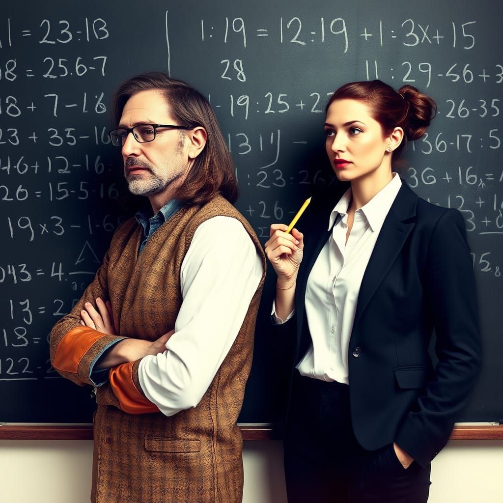 Two Intellectuals Lost in a Dreamlike Math Equation