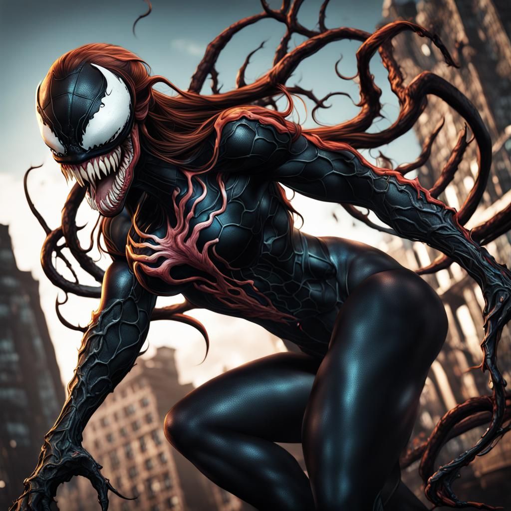 Comic Art Girl with Symbiote