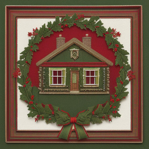 Vibrant Red and Green Woven Homespun Cottage