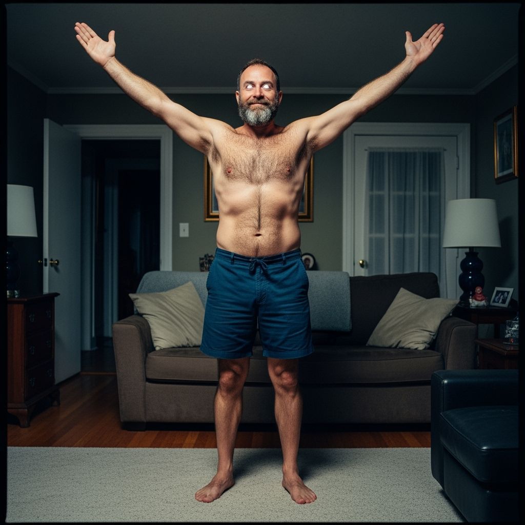 Cinematic Man in Trance with Glowing Eyes