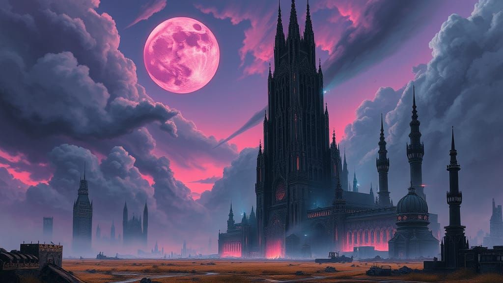 Apocalyptic Skyscraper in Comic Fantasy Style