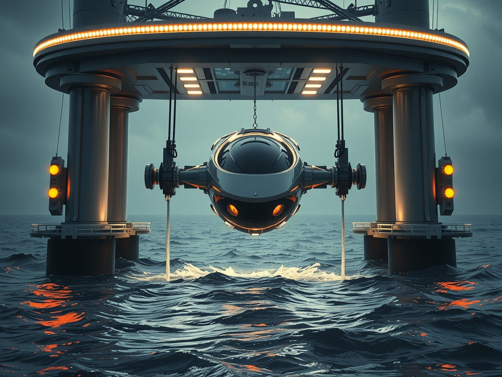 Futuristic Platform Extracts Alien Vessel in Sci-Fi Scene