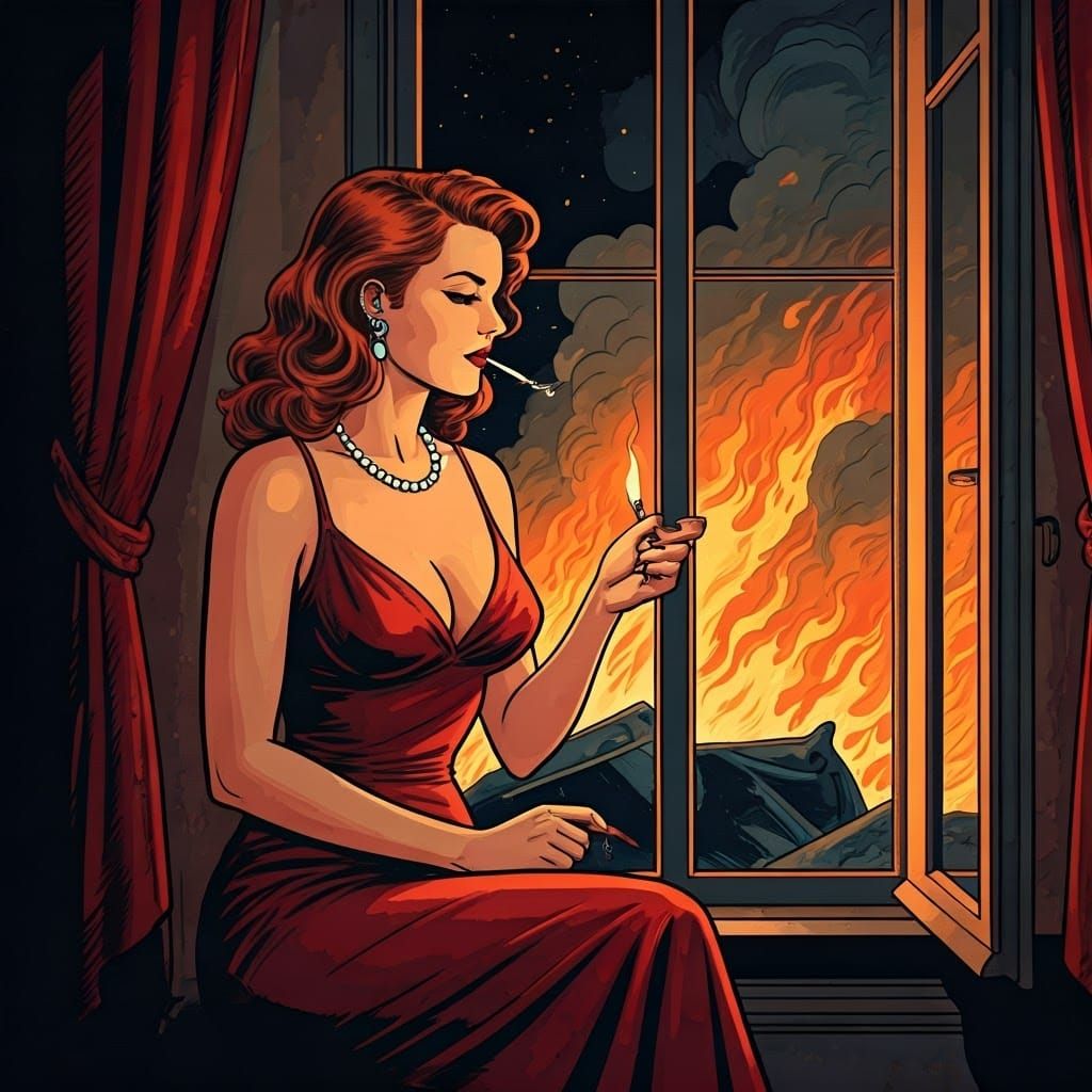 Vintage Glamour Meets Noir Drama in a Bold, Mid-Century Comi...